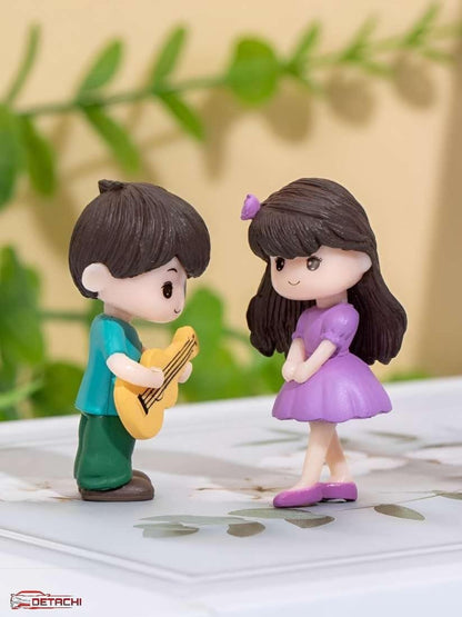 Dashboard Toys - Cute Couple Car Ornament for Decoration, Ideal Gift for Car Lovers, Durable Interior Accessories, with 4 Resin Adhesive Stickers (Purple)