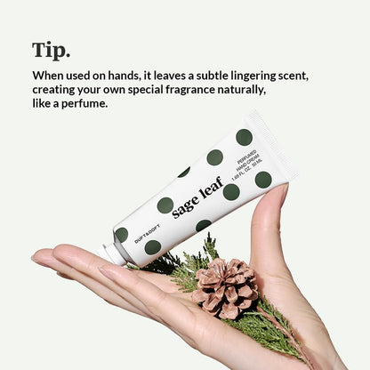 DUFT & DOFT Niche Perfume Hand Cream Sage Leaf (50ml): Herbal Cypress & Cedar, Cocoa Butter & Squalane for Intense Hydration & Softness