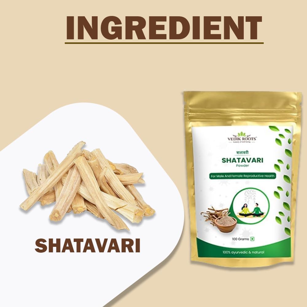 Pure Shatavari, 100 g | Breast Feeding Supplement | Herbal Supplement | Hormonal Balance Supplement | Lactation Supplement for Women (Pack of 1)