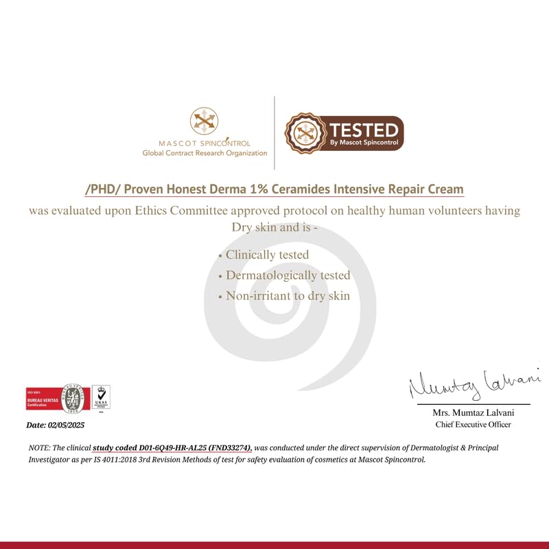 /PHD/ 1% Ceramides Intensive Repair Face Cream with 1% Squalane | For Very Dry, Irritated Facial Skin | Repairs Skin Barrier | Fragrance-Free | Deep Hydration & Soothing | 50g