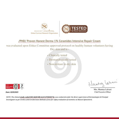/PHD/ 1% Ceramides Intensive Repair Face Cream with 1% Squalane | For Very Dry, Irritated Facial Skin | Repairs Skin Barrier | Fragrance-Free | Deep Hydration & Soothing | 50g