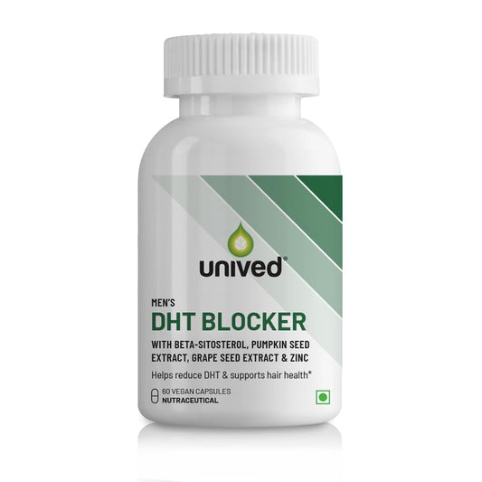 Zephivo Unived DHT Blocker With Beta-sitosterol, Pumpkin Seed Extract, Grape Seed Extract & Zinc | Helps reduce hair fall | Promotes existing hair growth | 60 Vegan Capsules
