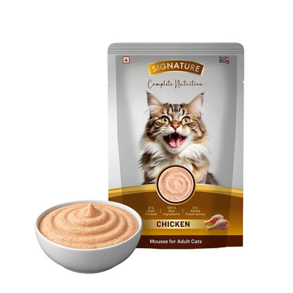 Grain Zero Adult Cat Wet Mousse 80gm | Chicken | Rich in Protein, Promotes Hydration & Easy to Digest | Grain Free, No Artificial Flavours | Packed with Essential Vitamins & Antioxidants