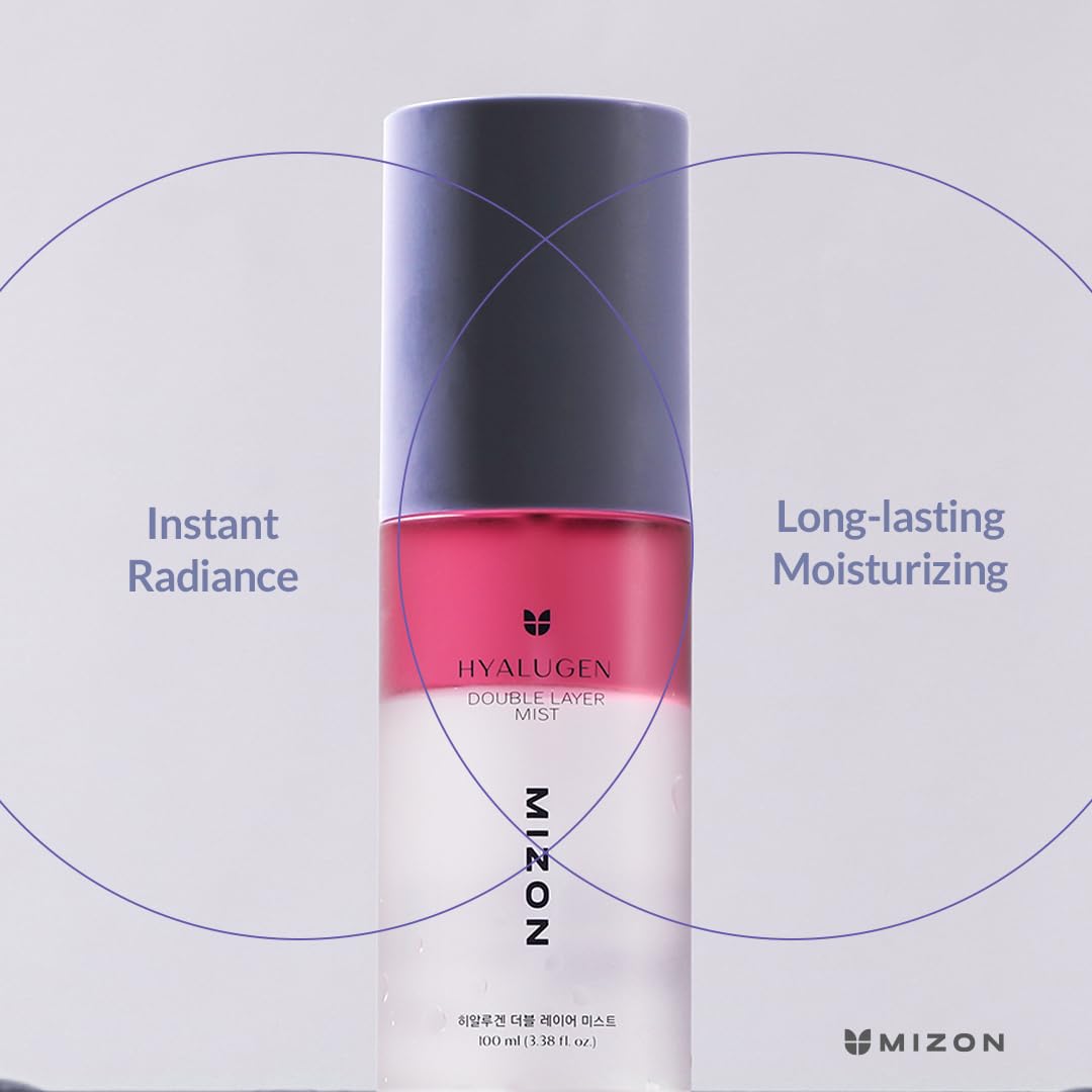 MIZON Hyalugen Double Layer Mist with Hyaluronic Acid and Marine CollagenYouthful Skin Spray Instant Glow Moisturizing Korean Skincare - 100 ml