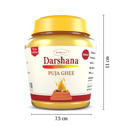 Shubhkart Darshana Puja Ghee - 500 ml for Daily Puja, Festivals| Puja Deepam Oil (Ghee for Pooja) Puja Ghee for Diya or lamp and Wicks or Batti | Rich in Aroma | Non-Edible