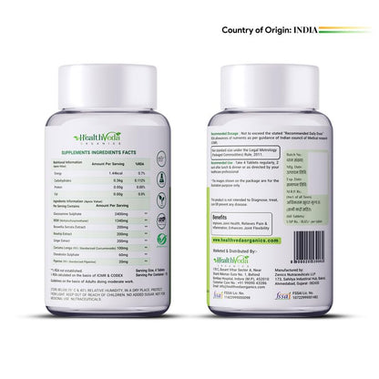 Zephivo HEALTH VEDA ORGANICS PRIVATE LIMITED Plant Based Glucosamine Chondroitin & MSM I 60 Veg Tablets I Supports Healthy Joint, Bone & Cartilage I Relieves Pain & Stiffness I For Both Men & Women