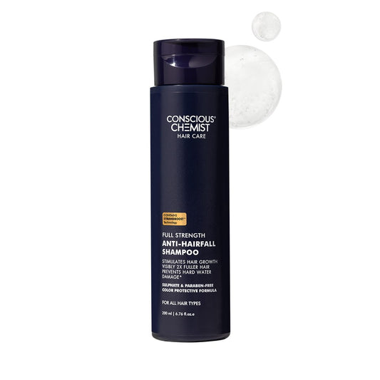 Conscious Chemist shampoo bottle on a white background