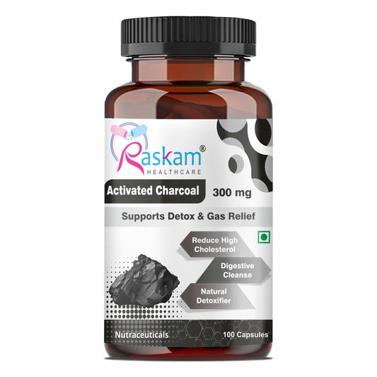 Activated Charcoal | Helps in Digestion, Bloating, Liver & Kidney Detox | 100 Veg Capsules