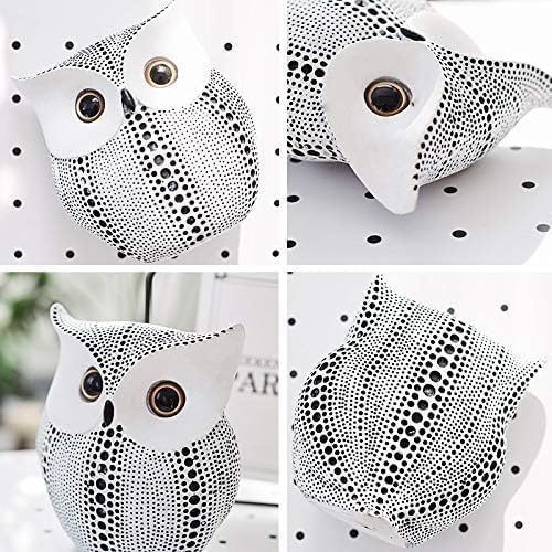Modern Classy Lucky Owl Resin Art Figure Showpiece -(Pack of 1, White)
