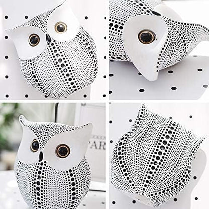 Modern Classy Lucky Owl Resin Art Figure Showpiece -(Pack of 1, White)