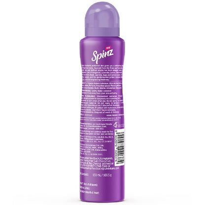 Spinz Enchante Perfumed Deo for Women, with International Fragrances for Long Lasting Freshness and 24 Hours Protection from Odour causing Bacteria, 150ml