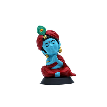 Kanha Ji Figurine Showpiece for Car Dashboard, Home Office | Krishna Murti Statue for Hindu Temple, Spiritual Decor | Gift for Devotees