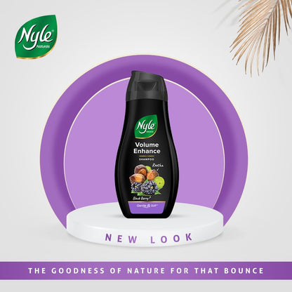 Nyle Naturals Volume Enhance Anti Hairfall Shampoo, With Reetha And Blackberry, 180ml, (NYAM0180VE03R)