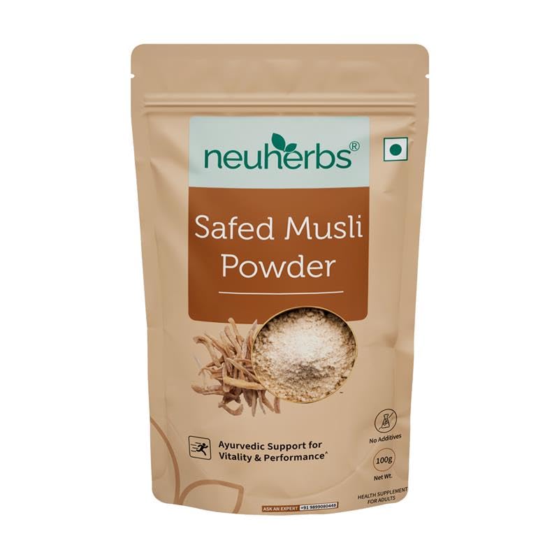 Neuherbs Safed Musli Root Powder - 100 GM | Ayurvedic Support for Vitality & Performance | Herbal Supplement | Support Strength & Stamina Booster