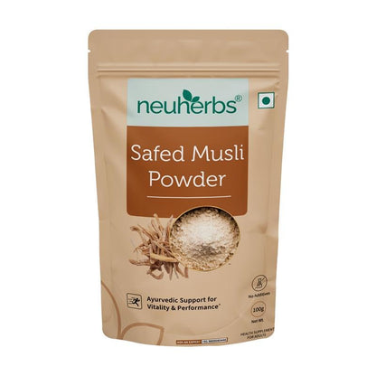 Neuherbs Safed Musli Root Powder - 100 GM | Ayurvedic Support for Vitality & Performance | Herbal Supplement | Support Strength & Stamina Booster