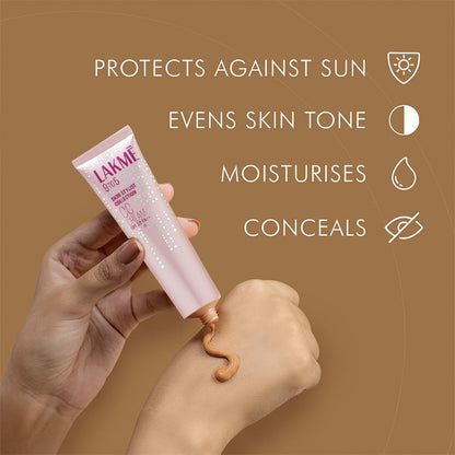 Lakme 9 to 5 CC Cream Mini|| Beige|| Light Face Makeup with Natural Coverage|| SPF 30 - Tinted Moisturizer to Brighten Skin|| Conceal Dark Spots|| 9 g