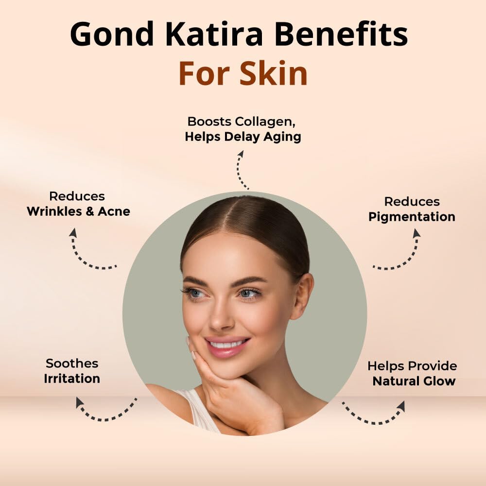 Vedikroots Gond Katira 100g | Natural Body Cooling & Hydrating Superfood | Supports Digestion & Gut Health | Rich in Fiber & Nutrients | Perfect for Summer Drinks, Desserts & Ayurvedic Wellness