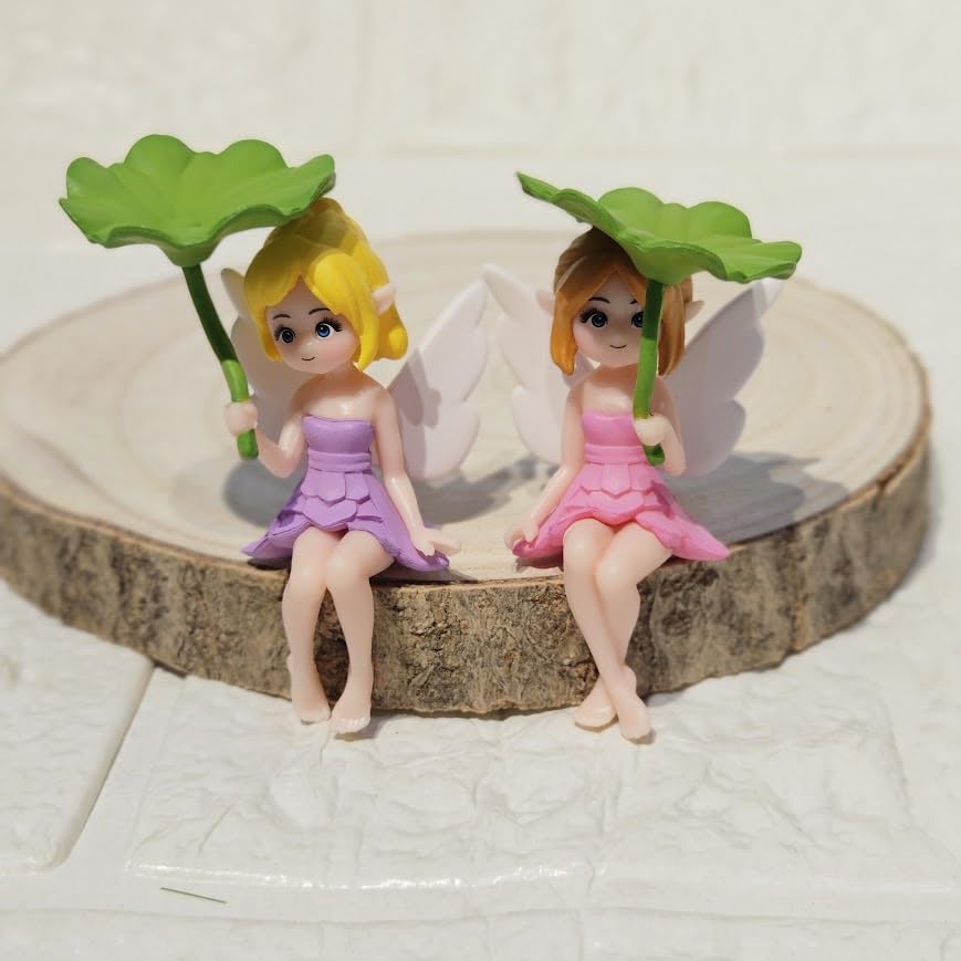 Miniature Leaf Fairy Set of 4 for DIY Projects, Garden Decor, Car Dashboard Accessories, Birthday Gifts