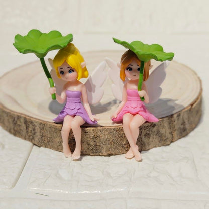 Miniature Leaf Fairy Set of 4 for DIY Projects, Garden Decor, Car Dashboard Accessories, Birthday Gifts