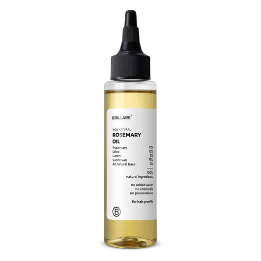Brillare 10% Rosemary Hair Oil for Hair Growth with 10% Olive Oil & 5% Castor oil | Reduces Hair Fall | Strengthens Hair | Visible Results in 4 Weeks.