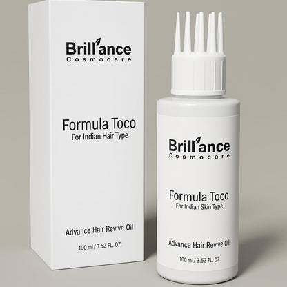 Brilliance Formula TOCO Herbal Hair Growth Oil | 3x Onion Black Seed, Rosemary, Argan Oil, Vitamin E & Biotin | Anti Hair Fall, Fast Regrowth & Nourishing Non-Sticky Hair Oil for Men & Women, 100ml – Dermatologist Tested