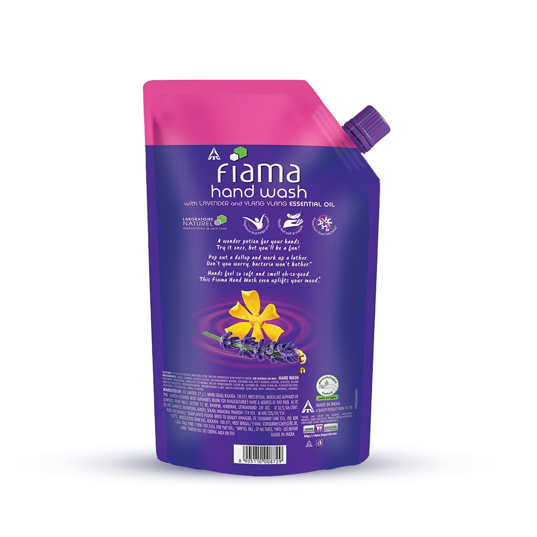 Fiama Relax Hand Wash, 750 ml Refill Pack, Value Pouch, Lavender Oil & Ylang Extracts Handwash, for Soft & Supple Hands