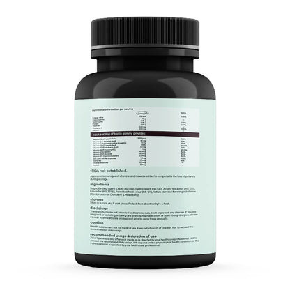 mars Beard Biotin Gummies for men | With the goodness of Vitamin B7, Zinc, Iodine & Multivitamins | Nourishment for beard growth & strength | 30 day pack | 30 gummies