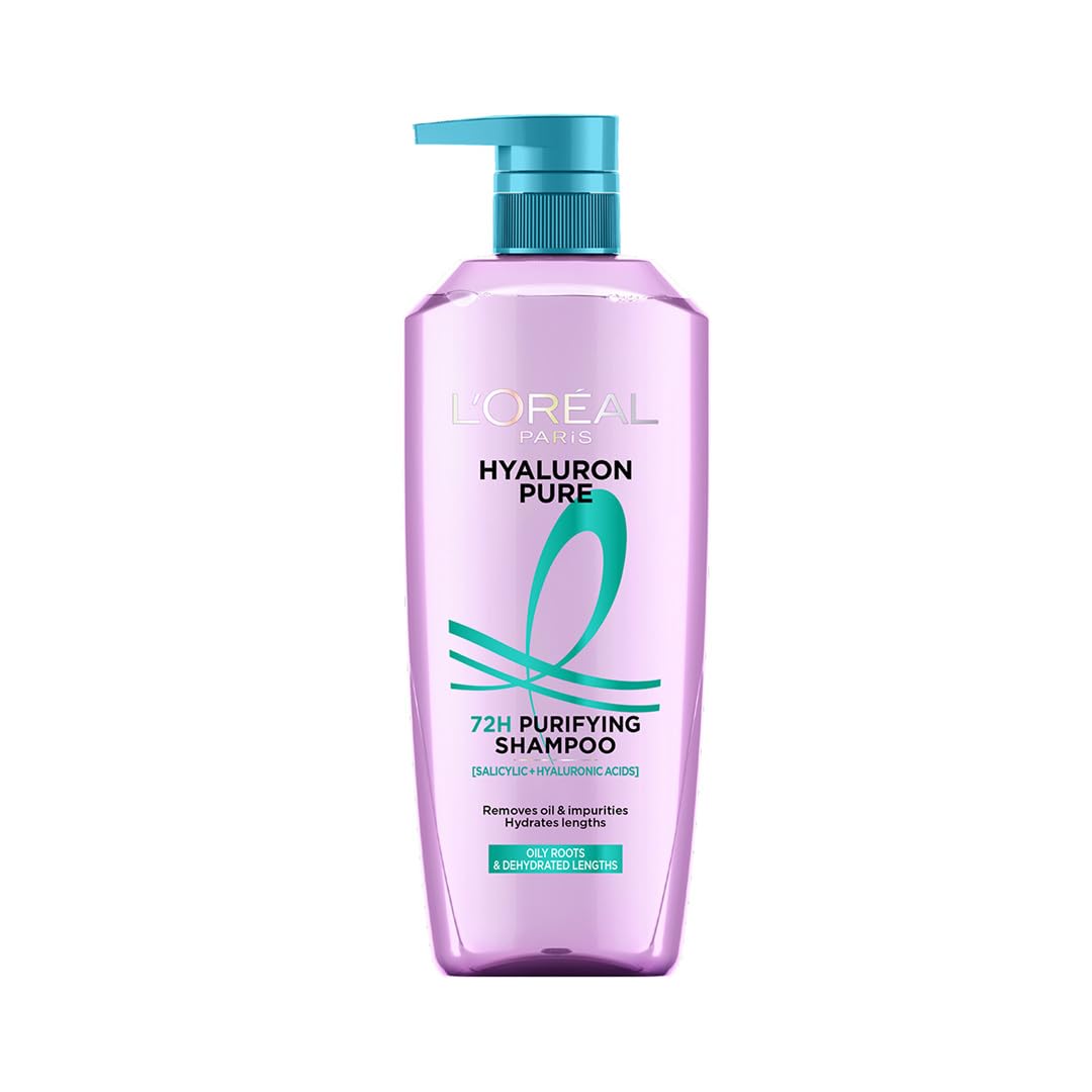 L'Oreal Hyaluron Pure shampoo bottle on a white background