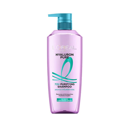 L'Oreal Hyaluron Pure shampoo bottle on a white background
