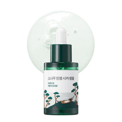ROUND LAB Pine Calming Cica Ampoule 30ml, Hydrating and Soothing Serum with Pine Cica and Hyaluronic Acid for Skin Barrier Strengthening, Gentle Exfoliation, and Deep Moisture, Korean Skincare