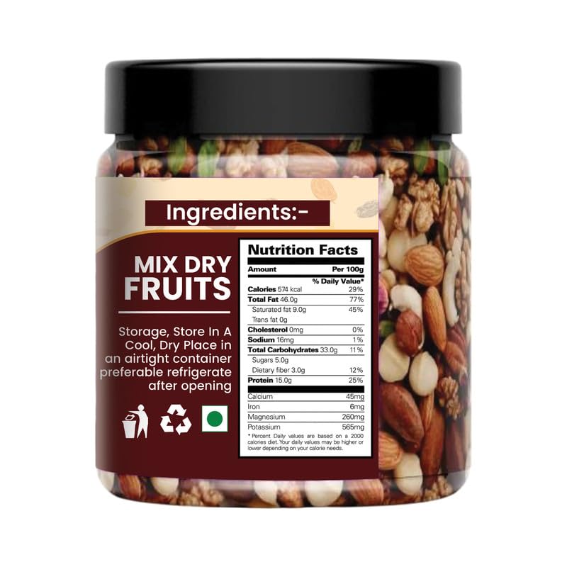 NUTLIX Premium Mix Dry Fruits Premium Assorted Dry Fruits Combo | Almonds, Cashews, Raisins & More | Healthy Snack, Rich in Nutrients | Perfect for Daily Use & Gifting