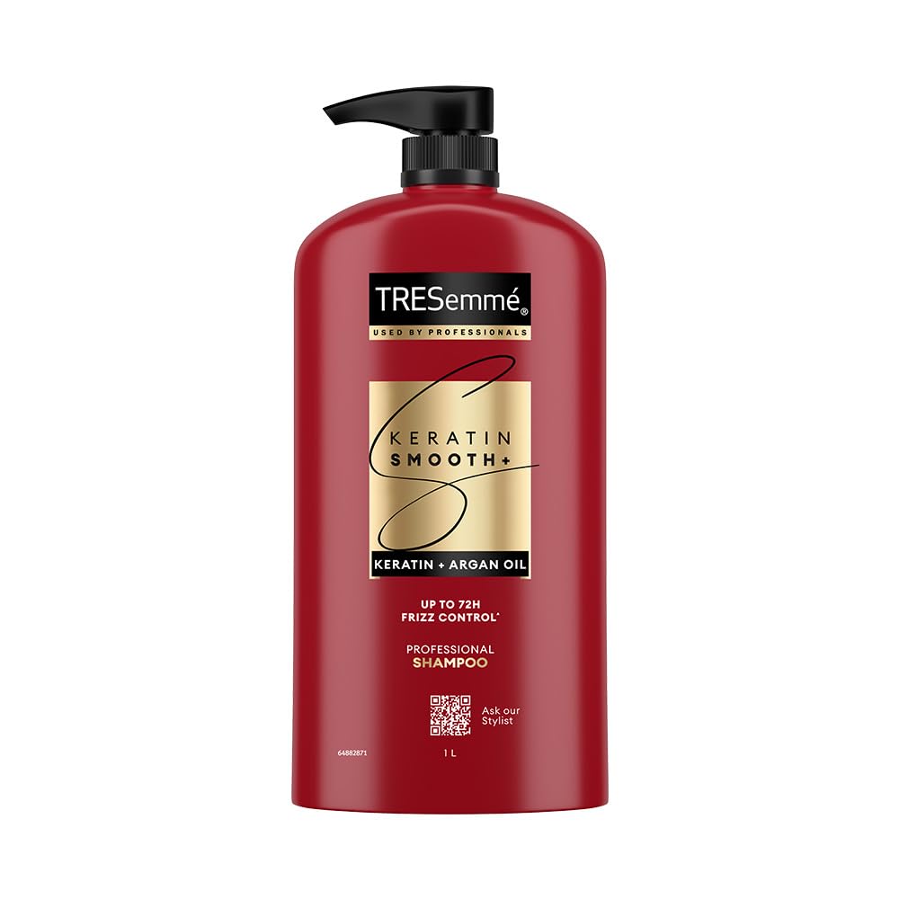 TRESemme Keratin Smooth+ Shampoo With Keratin Protein and Argan Oil | Salon-Like Smooth Hair | Up To 72H Frizz Control