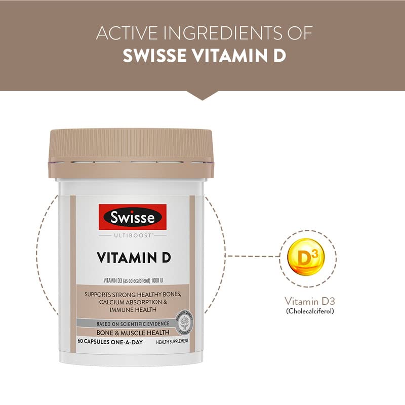 Zephivo Swisse Vitamin D - 100% RDA of Vitamin D3 (Manufactured In Australia, Internationally Proven Formula) High Absorption Vitamin D3 For Healthy Bones, Immunity & Strong Muscles (90 Tablets)