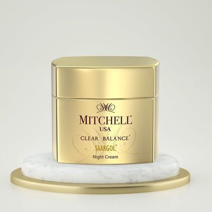 Clear balance Saargol Night Cream - Infused With Niacinamide, And Saffron Extract For Brighter Skin | Almond Oil, Vitamin A & C For All Skin Types | Men And Women | 50G