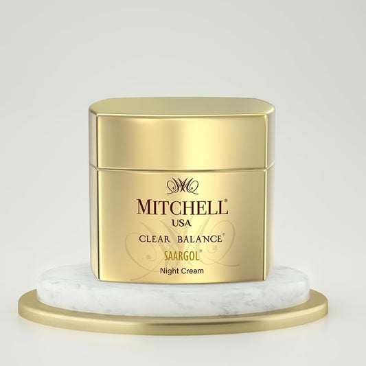 Clear balance Saargol Night Cream - Infused With Niacinamide, And Saffron Extract For Brighter Skin | Almond Oil, Vitamin A & C For All Skin Types | Men And Women | 50G