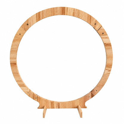 SATYAM KRAFT 1 Piece Foldable Round Shape Wooden Makhar Mandap | Wooden Pooja Backdrop Stand for DIY Pandal & Temple | Festival Decoration Setup for Ganesh Chaturthi & Idol Pooja Decor