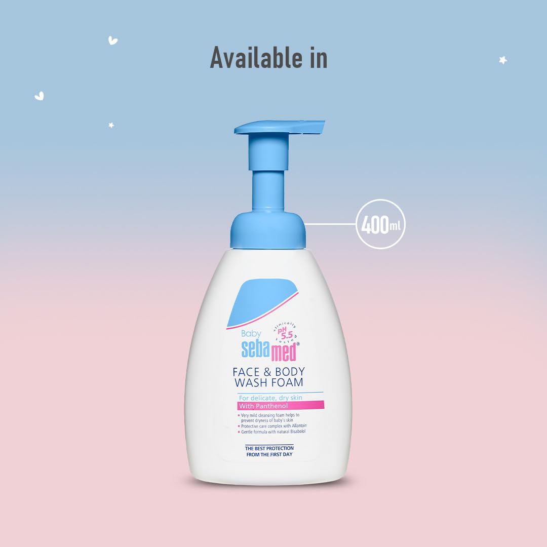 Sebamed Baby Face & Body Wash Foam|pH 5.5|Ideal for face & body cleansing|400 ml