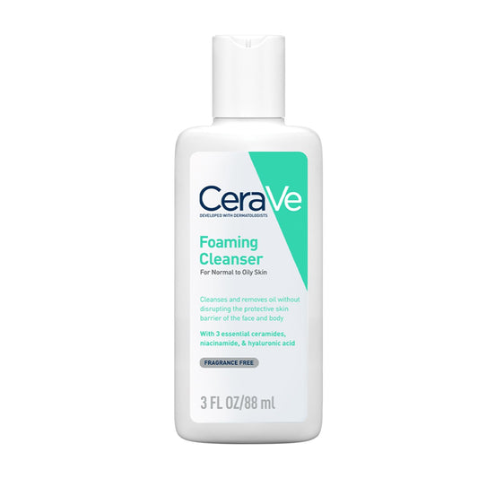 CeraVe Foaming Cleanser bottle on a white background