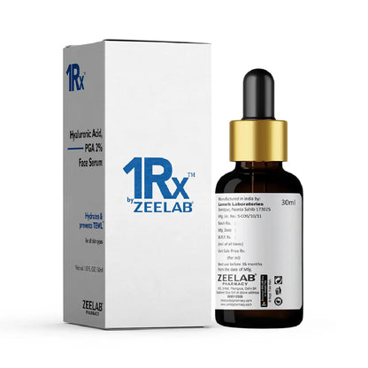 1Rx by Zeelab skincare serum bottle and packaging on a white background