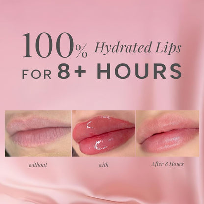 RAS Luxury Oils Hydrating 4-in-1 Super Plump Lip Oil Gloss, Balm, Plumper & Gloss with SPF 20 | Enriched with Natural Oils, Peptides & Hyaluronic Acid - Golden Glow