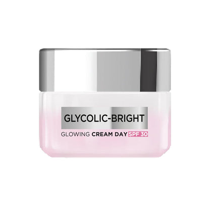 L'Oreal Paris Glycolic Bright Glowing Day Cream, Overnight Brightening Cream, Glycolic Acid in Gel-Like Cream Texture, that Visbily Minimizes Spots & Reveals Glowing skin, 50ml