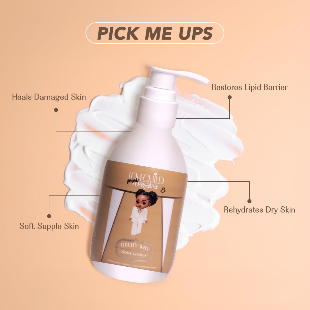 LoveChild Masaba Milky Way Body Lotion, Mini Masaba Mothercare, Intense Hydration with Shea Butters | Enriched with Squalane | Calms, Heals, & Rehydrates Dry Skin | 150ml