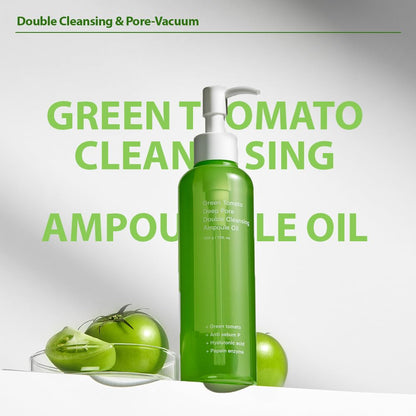 SUNGBOON EDITOR Green Tomato Double Cleansing Ampoule Oil (200 g) | Deep Cleansing Makeup Remover Oil | Purifies Pores, Removes Makeup & Controls Sebum