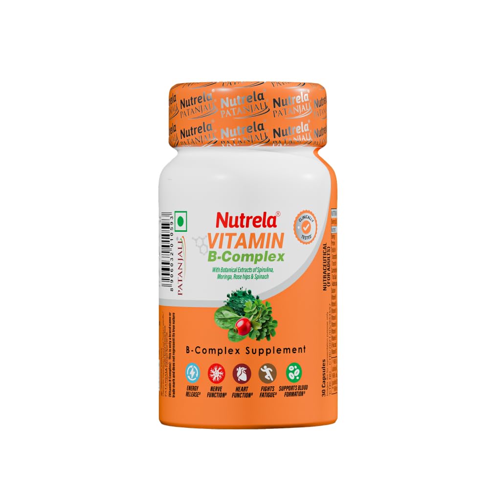 Nutrela Daily Energy Biofermented B Complex for Men & Women - 30 Veg Capsules