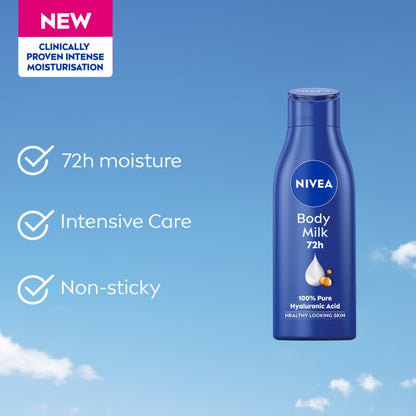 NIVEA Nourishing Body Milk 200ml Body Lotion with Deep Moisture Serum | 48 H Moisturization | With 2X Almond Oil | Smooth and Healthy Looking Skin |For Very Dry Skin