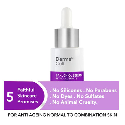 O3+ Derma Cult 100% Bakuchiol Serum for Anti Ageing, Retinol Alternative and Glow 30ML