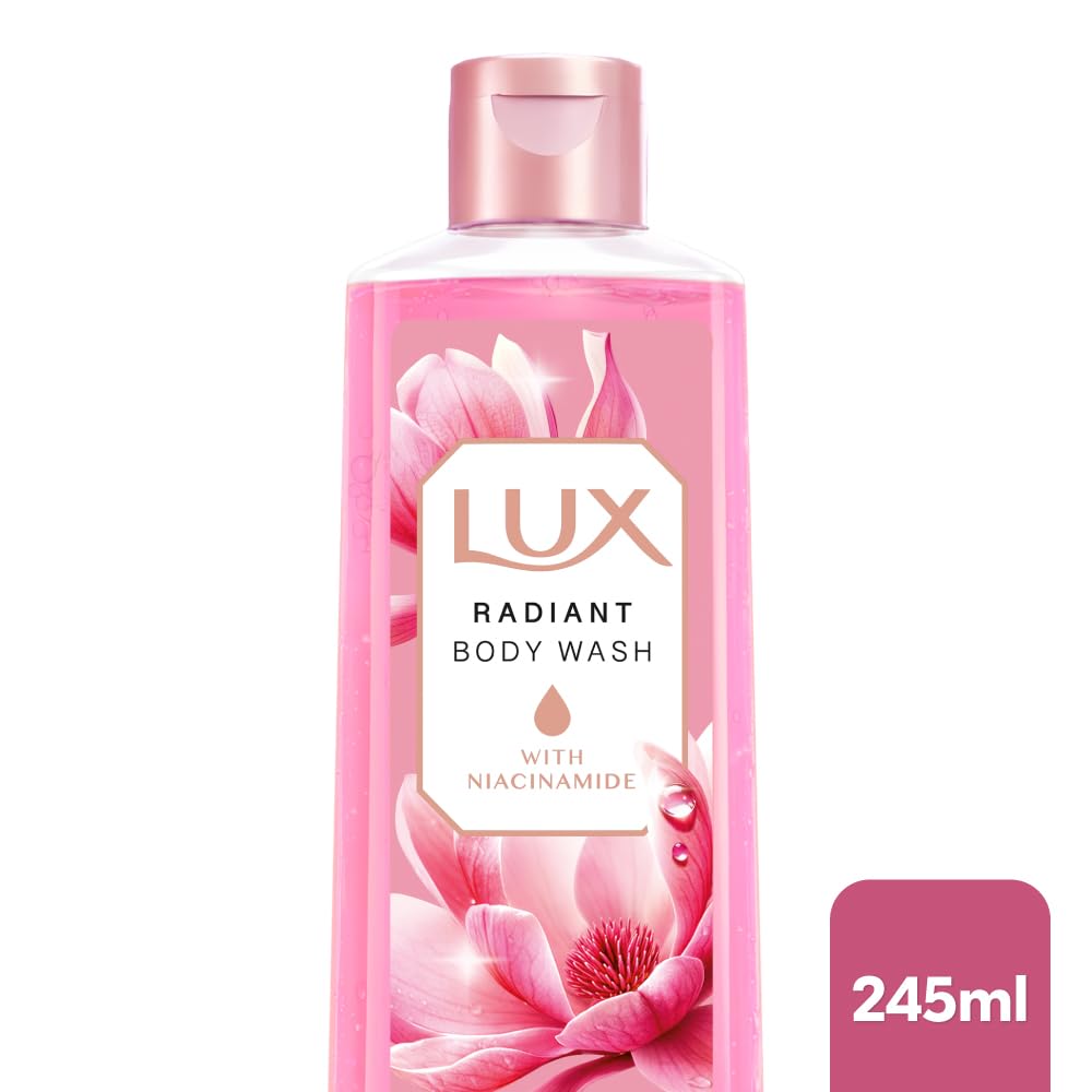 LUX Magnolia Magic Bodywash, with Niacinamide, 245ml for Radiant & Bouncy Skin Feel