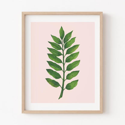 New Life Botanical Wall Painting| Modern Art Painting for Living Room Bed Room and Office | 11 x 14 inches (Natural Frame)