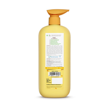 Mamaearth Ubtan Moisturizing Body Lotion with Turmeric & Saffron for Glowing Skin | 48 Hrs Moisturization | Nourishes Dry Skin | 7 in1 Total Care | 100% Natural Butter | Non-Greasy Smooth Skin | 400 ml