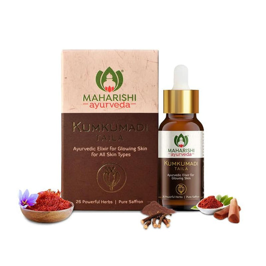 Zephivo Maharishi Ayurveda Kumkumadi Tailam 10 ml, Face Serum Oil for Glowing Skin and Even Complexion Made with Potent Herbs Ideal for All Skin Types and No Side Effects
